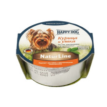 Влажный корм Happy Dog NaturLine для взрослых собак до 10 кг с чувствительным пищеварением, с курицей и уткой, 85 г