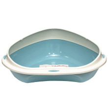 Туалет кутовий з бортиком Georplast Shuttle Corner для котів, 49×40×17.5 см, сірий