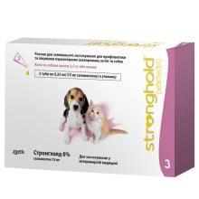 Краплі Zoetis Stronghold 6% від бліх і кліщів для кошенят і цуценят вагою до 2.5 кг, 0.25 мл, ціна за 1 піпетку