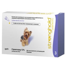 Капли Zoetis Stronghold 12% от блох и клещей у собак весом от 2.5 до 5 кг, 0.25 мл, цена за 1 пипетку