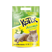 Силікагелевий наповнювач Kotix Green Apple для котячого туалету, з ароматом яблука, 3.8 л