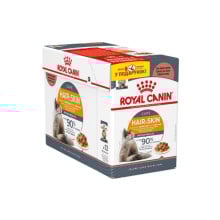Влажный корм Royal Canin Hair&Skin Care, для выведения шерсти у кошек, кусочки в соусе, 8 + 4 в подарок, 1.02 кг