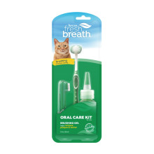 Набор TropiClean Fresh Breath Oral Care Kit for Cat для чистки зубов кошек, гель и 2 зубные щетки, 59 мл
