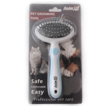 Массажная щетка AnimAll Groom для животных, голубая