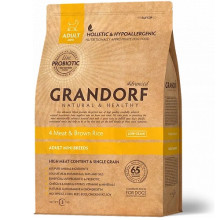 Сухой корм Grandorf Living Probiotics 4 Meat & Brown Mini для собак малых пород, 4 мяса с пробиотиками, 1 кг