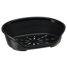Пластиковый лежак Ferplast Siesta Deluxe 6 Black с антискользящим покрытием, 70.5×52×23.5 см