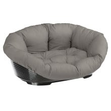 Пластиковый лежак Ferplast Sofa 4 Dove Grey в комплекте с подушкой для собак и кошек, 64×48×25 см