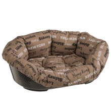Пластиковый лежак Ferplast Sofa 4 Cities в комплекте с подушкой для собак и кошек, 64×48×25 см