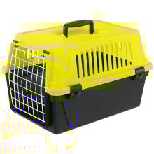 Переноска Ferplast Carrier Atlas 10 Neon для кошек и собак, желто-чёрная, 48×29×32.5 см