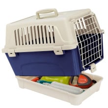 Переноска Ferplast Carrier Atlas 10 Organizer для кошек и собак, бело-синяя, 48×33.2×33.6 см