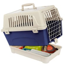 Переноска Ferplast Carrier Atlas 10 Open Organizer для кошек, собак и грызунов, бело-синяя, 48×33×34 см