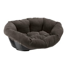 Пластиковый лежак с мягкой подушкой Ferplast Sofa Prestige 6 для кошек и собак, коричневый, 73×55×27 см