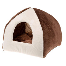Меховой Домик Пирамида Ferplast Tipi Medium House Soft Brown для кошек, коричневый, 42×42×36 см