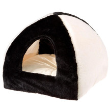 Меховой Домик Пирамида Ferplast Tipi Medium House Soft Black для кошек, чёрный, 42×42×36 см