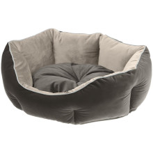 Бархатный диван Ferplast Queen 50 Beige-Grey для кошек и собак, 50×40×18 см