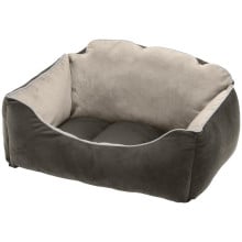 Бархатная кровать Ferplast Milord 55 Bedding Grey-Beige для собак и кошек, 55×45×26 см