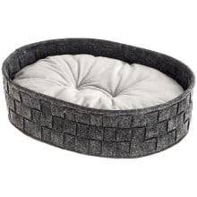 Валяная кровать Ferplast Cocoon 45 Dark Grey Cushion для кошек и собак с двухсторонней подушкой, 45×35×12 см