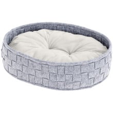 Валяная кровать Ferplast Cocoon 45 Light Grey Cushion для кошек и собак с двухсторонней подушкой, 45×35×12 см