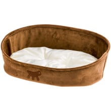 Лежанка с двухсторонней подушкой Ferplast Laska 55 Brown Dogbed для кошек и собак, 55×40×18.5 см
