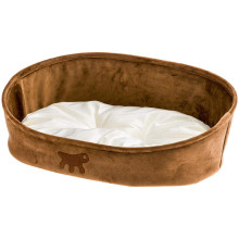 Лежанка с двухсторонней подушкой Ferplast Laska 65 Brown Dogbed для кошек и собак, 65×49×22.5 см