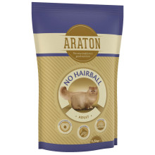 Сухой корм Araton Adult No Hairball для кошек для устранения боли в кишечнике весом от 1 до 8 кг, 1.5 кг