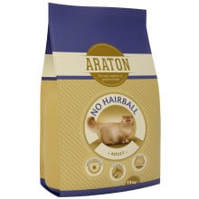 Сухой корм Araton Adult No Hairball для кошек для устранения боли в кишечнике весом от 1 до 8 кг, 15 кг