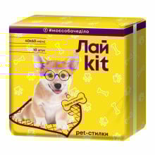 Гигиенические пеленки Лайkit для животных, 10 шт, желтые, 40х60 см