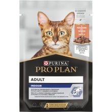 Влажный корм Purina ProPlan Indoor для кошек, живущих дома, с лососем, 85 г