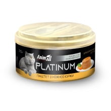 Влажный корм AnimAll Platinum для взрослых кошек, нежный паштет из курицы, 70 г