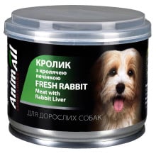 Вологий корм AnimAll для собак, з кролем та кролячою печінкою, 195 г