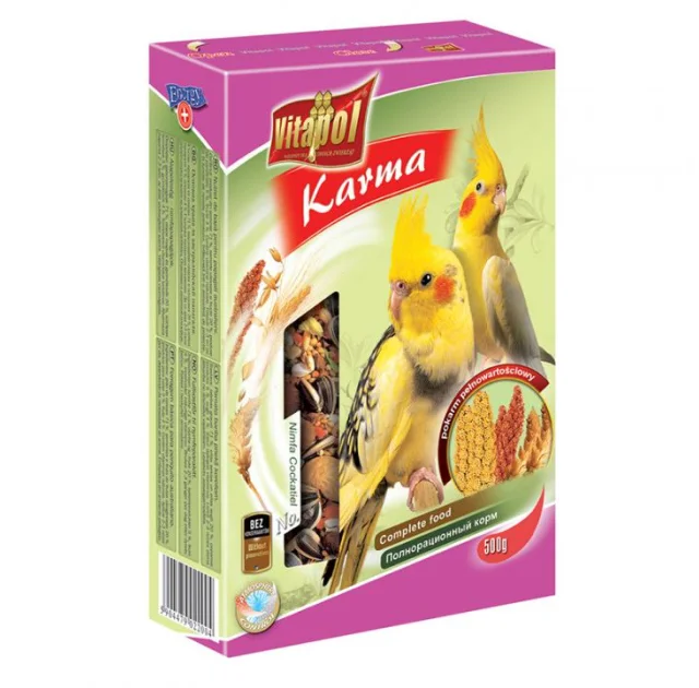 Корм Vitapol Karma повнораціонний для середніх папуг, німфа, 500 г