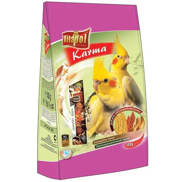 Корм Vitapol Karma повнораціонний, для середніх папуг, 500 г