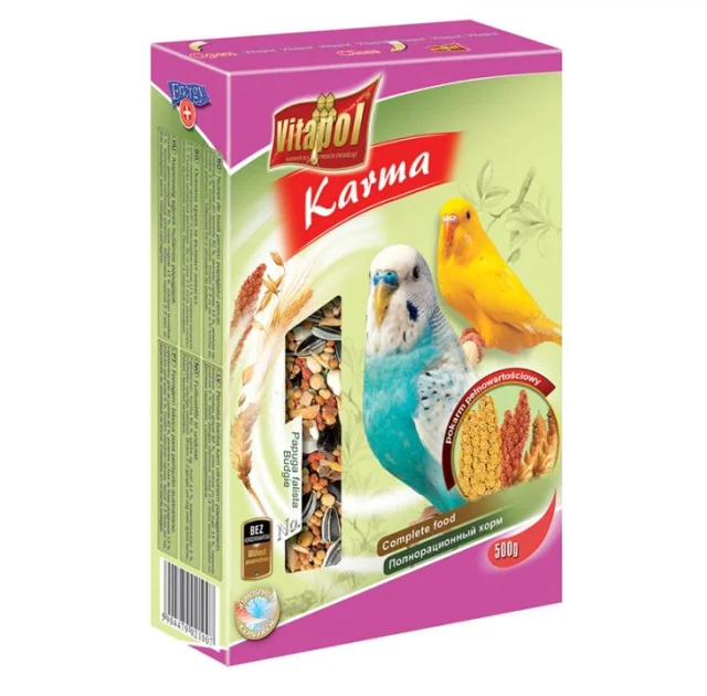 Корм Vitapol Karma повнораціонний, для хвилястих папуг, 500 г