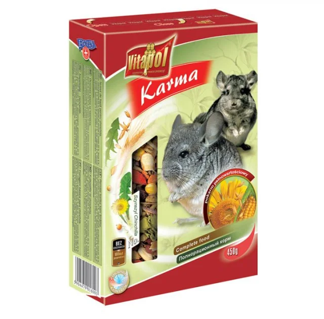 Корм Vitapol Karma полнорационный, для шиншиллы, 450 г
