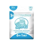 Деревне наповнювач SuperCat для туалету стандарт, 6 + 1 кг, синій Деревне наповнювач SuperCat для туалету стандарт, 6 + 1 кг, синій