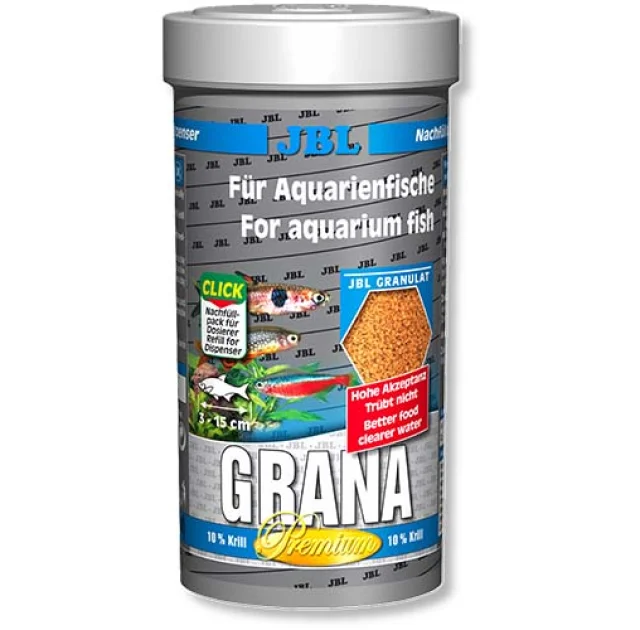 Основний корм преміум-класу JBL Grana в формі гранул для невеликих риб, 250 мл