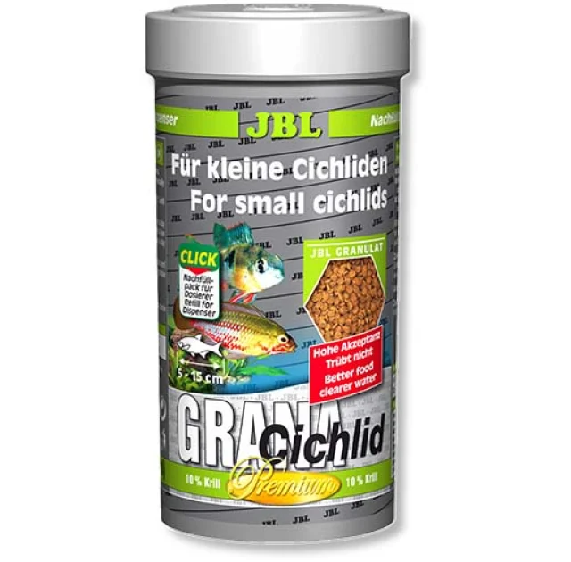 Основний корм преміум-класу в формі гранул JBL GranaCichlid для хижих цихлид, 250 мл