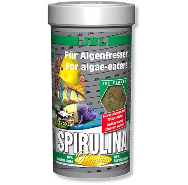 Основний корм преміум-класу JBL Spirulina для водорослеедов, 250 мл