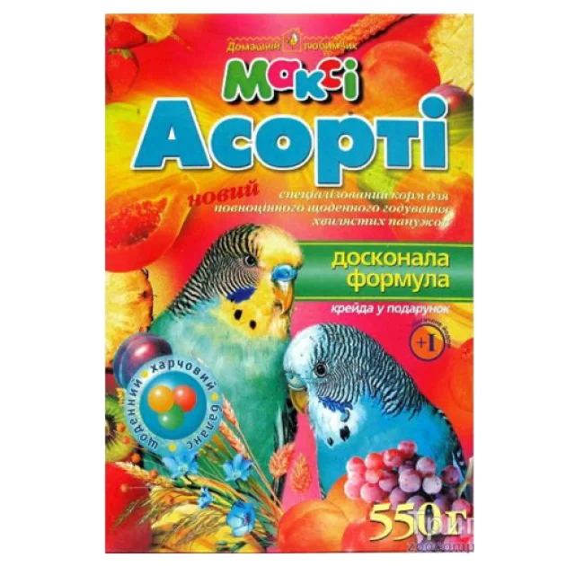 Макси корм для попугаев ассорти, 550 г