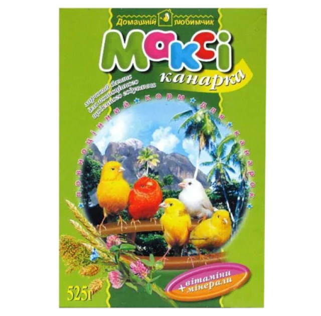 Макси корм канарейка, 525г + мелок.