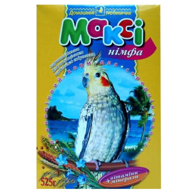 Макси корм для средних попугаев нимфа, 525 г + мелок