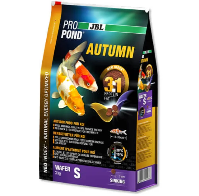 Осінній корм JBL ProPond Autumn S для невеликих котрі, 3.0 кг