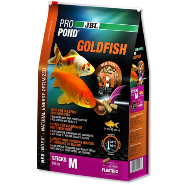 Корм в формі паличок JBL ProPond Goldfish M для середніх і великих золотих рибок, 400 г