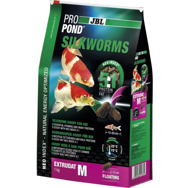 Ласощі в формі шовкопрядів JBL ProPond Silkworms для вряди, 1 кг