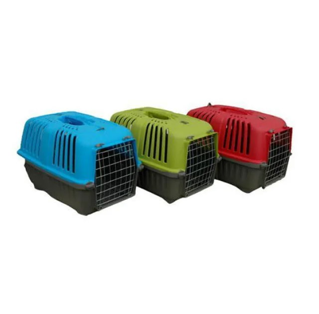 Переноска MPS Pratico 2 для кошек и собак, с металлической дверцей, красная, 55×36×36 см