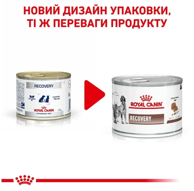 Вологий корм Royal Canin Recovery для кішок і собак в період відновлення після хвороби, 195 г