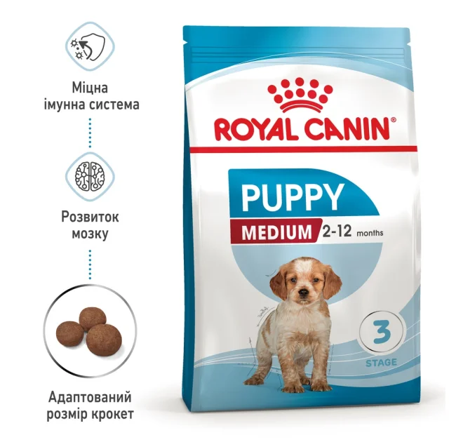 Сухий корм Royal Canin Medium Puppy для цуценят середніх порід до 12 місяців, 1 кг