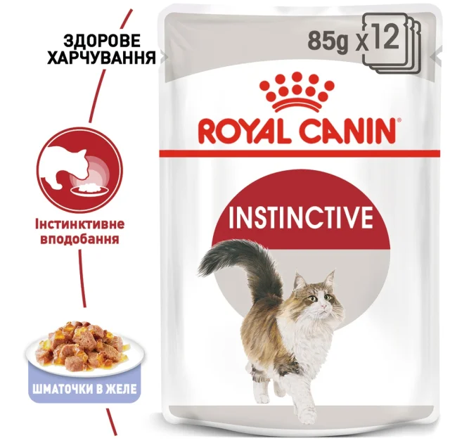 Вологий корм Royal Canin Instinctive для кішок, шматочки в желе, 85 г