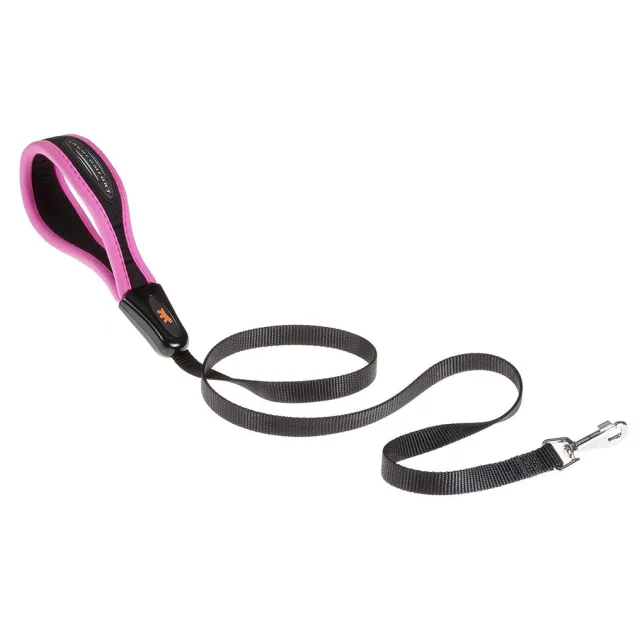 Эргономичный поводок Ferplast Ergofluo G25/120 Pink для собак с ручкой на мягкой подкладке, 25 мм, 120 см