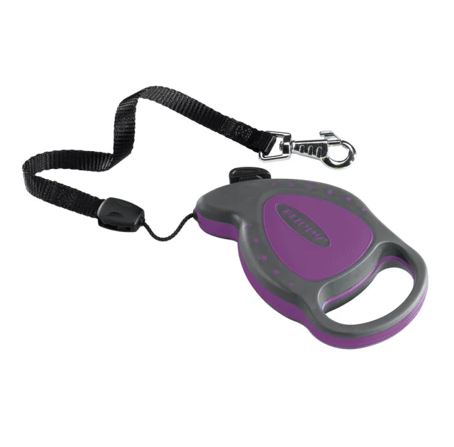 Поводок-рулетка для собак до 8 кг Ferplast Flippy Deluxe Mini Purple зі шнуром, фіолетовий, 3 м